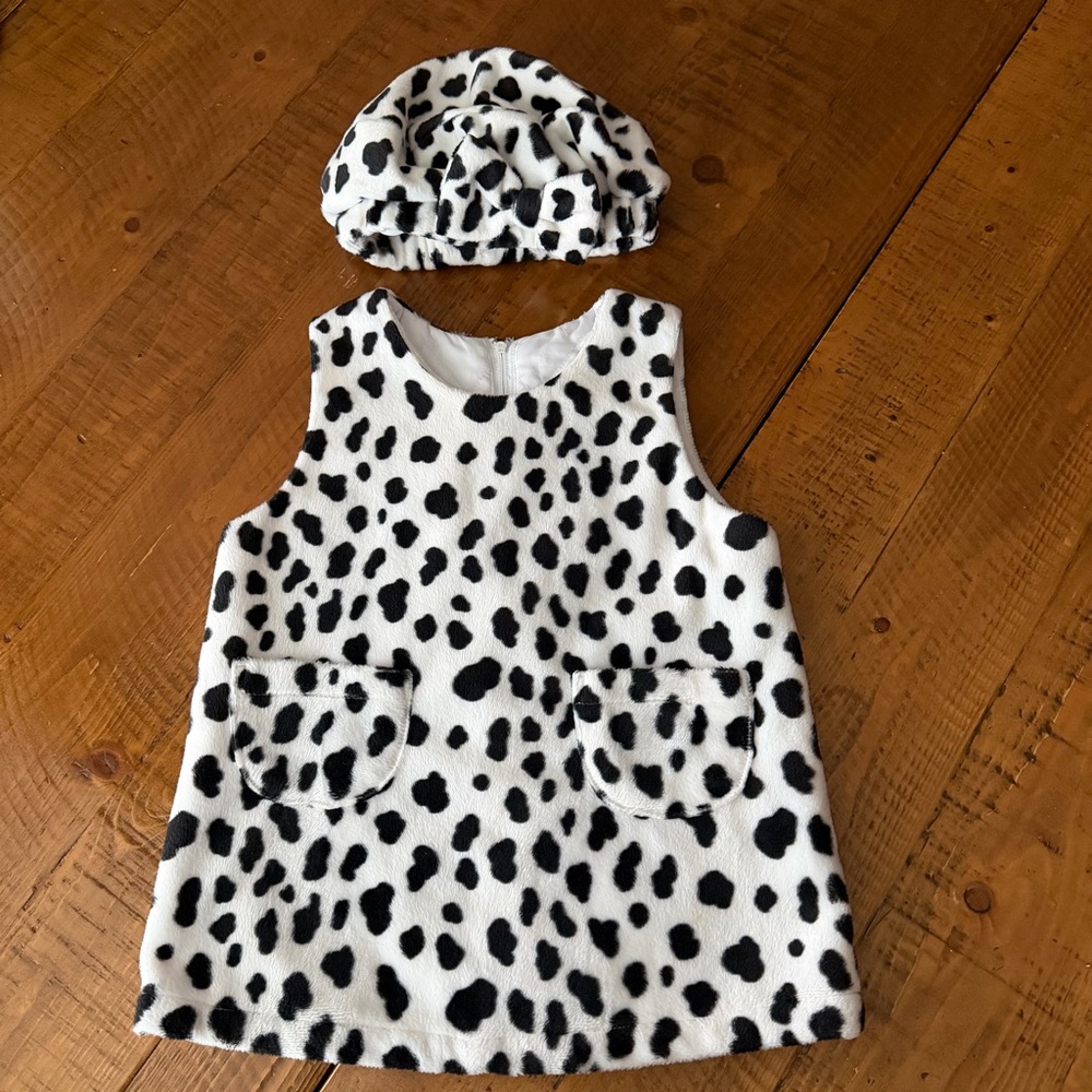 leopard print outfit with matching beret hat.  18 months